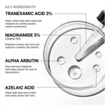 Brightening serum dropper with tranexamic acid, alpha arbutin, azelaic acid, and niacinamide