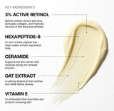 Rich retinol cream texture for anti-aging skincare routine
